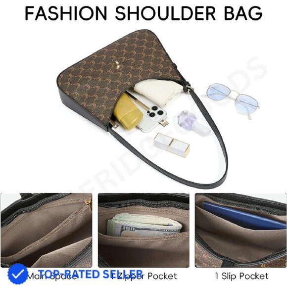 Women's Hobo Bag Chic Vegan Leather Crossbody Purse with Adjustable Strap - Picture 4 of 4